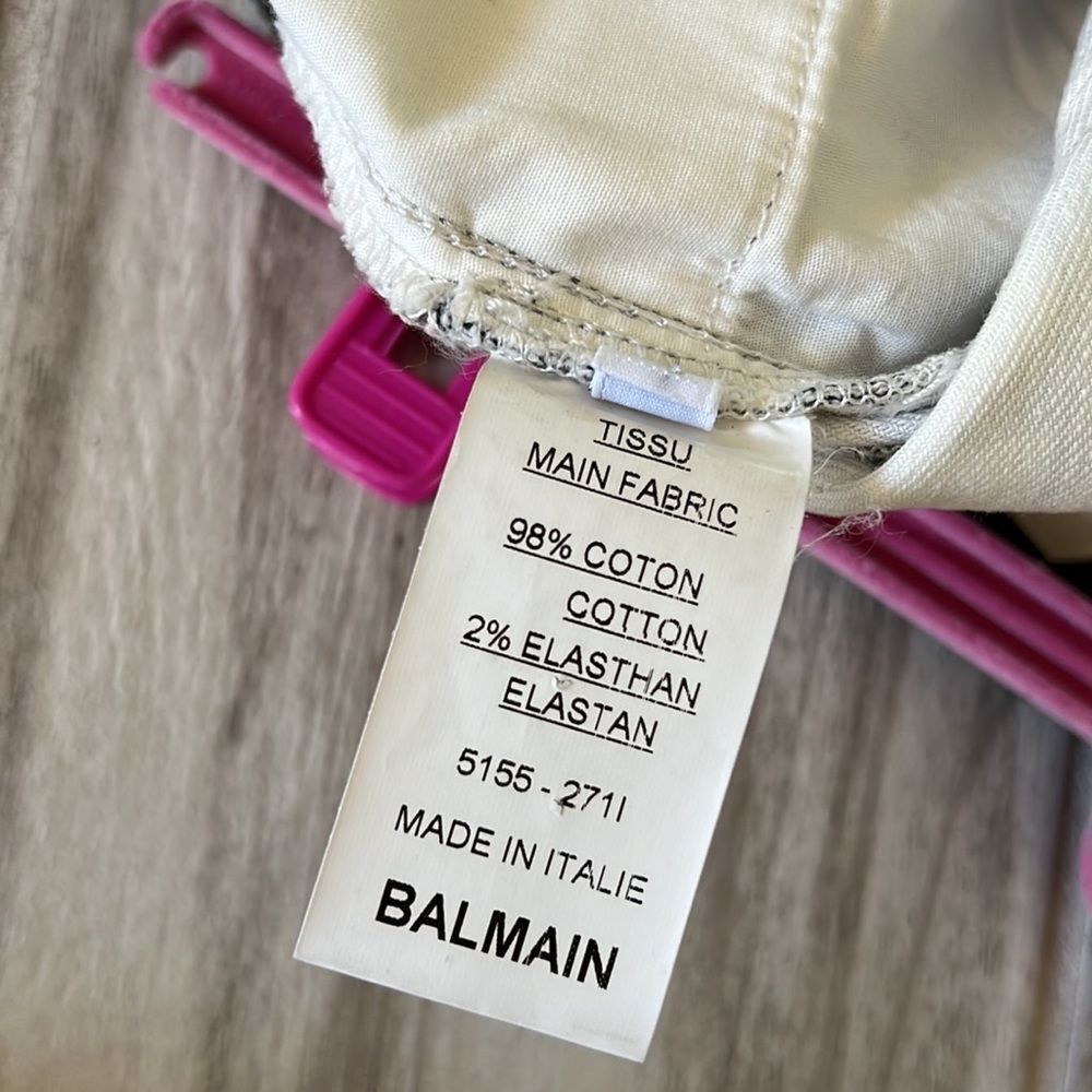 Balmain Skinny Leg Jeans Pants Houndstooth Size Medium With Zippers, Gold Button - Picture 12 of 14